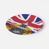 愛国的イギリス、英国国旗&ドラゴン、激しい勢い ペーパープレート (アングル)