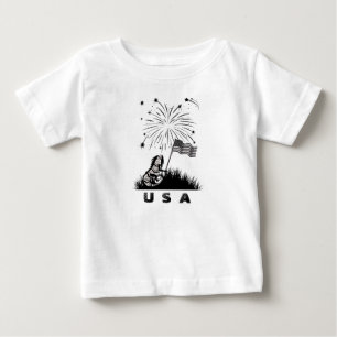 愛国的イグアナ ベビーTシャツ
