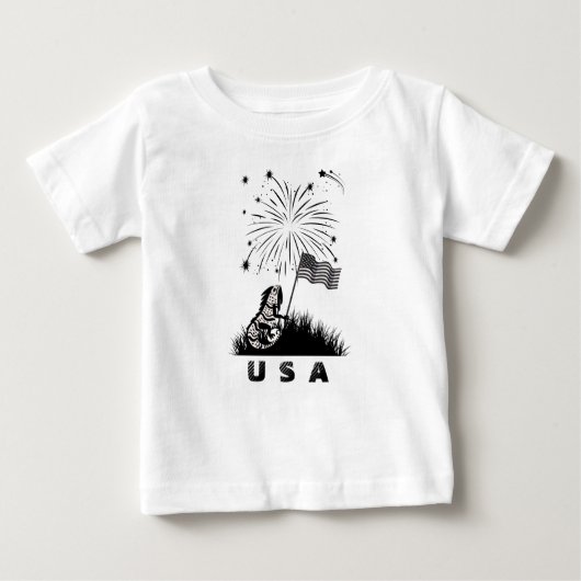 愛国的イグアナ ベビーTシャツ (正面)