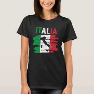 愛国的イタリアンルーツヨーロッパトラベラーイタリアの地図 Tシャツ