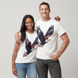 愛国的イーグルアメリカ国旗 Tシャツ