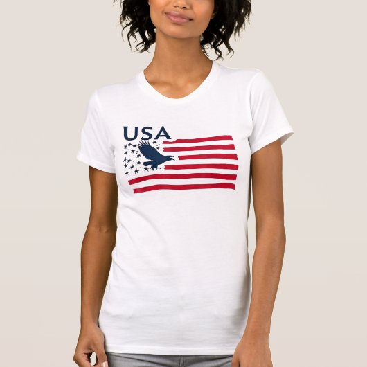 愛国的イーグルス米国国旗のアメリカ統一された州 Tシャツ (正面)