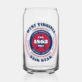 愛国的ウェストバージニアタイポグラフィ飲み物用品セット ガラス缶