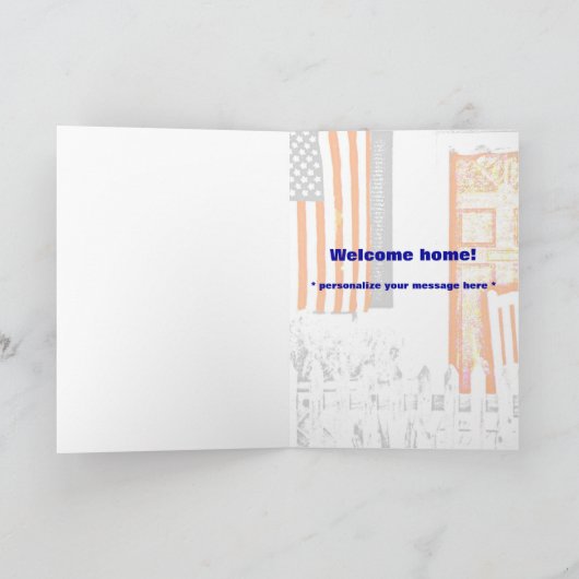 愛国的ウェルカムホームソン軍隊サンキューカー サンキューカード (内部)