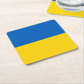 愛国的ウクライナ国旗 スクエアペーパーコースター (アングル)