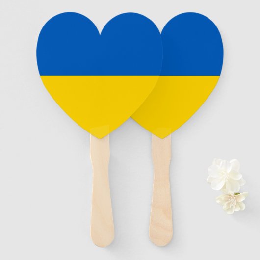 愛国的ウクライナ国旗 ハンドファン (正面&裏面)