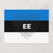 愛国的エストニア国旗とミュージカルハート ポストカード (正面)