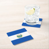 愛国的エルサルバドル国旗 スクエアペーパーコースター (インサイチュ)