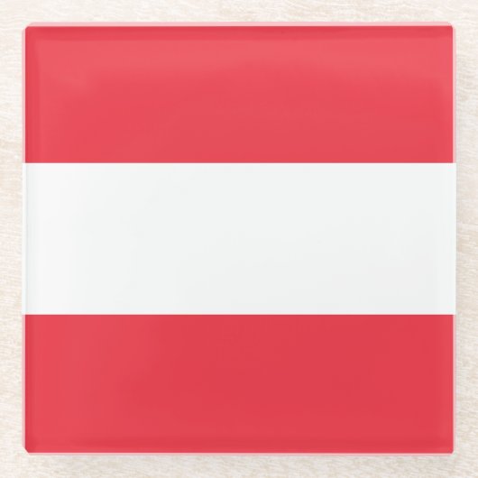 愛国的オーストリア国旗 ガラスコースター (正面)