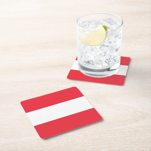 愛国的オーストリア国旗 スクエアペーパーコースター (インサイチュ)