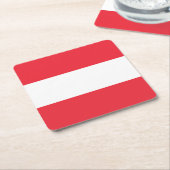 愛国的オーストリア国旗 スクエアペーパーコースター (アングル)