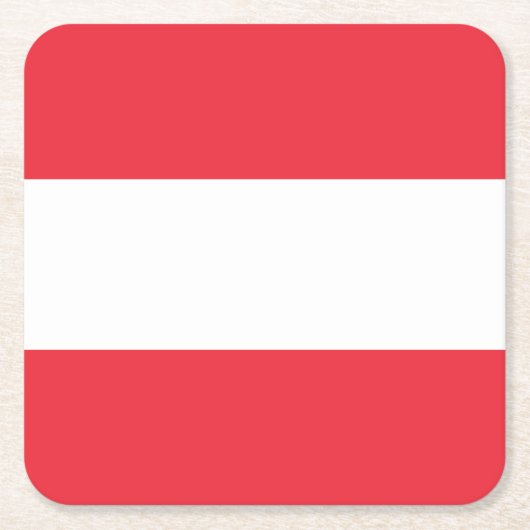 愛国的オーストリア国旗 スクエアペーパーコースター (正面)
