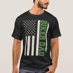 愛国的オートバイモーターサイクリストバイクもしくは自転車に乗る人パパ Tシャツ