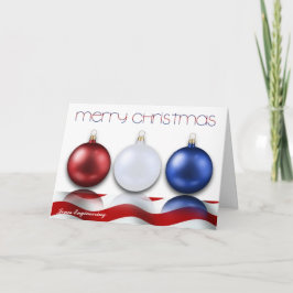愛国的オーナメントと国旗のクリスマスカード シーズンカード