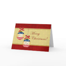愛国的オーナメントメリークリスマスグリーティングカード