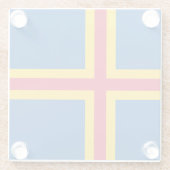 愛国的オーランド諸島国旗 ガラスコースター (裏面)