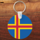 愛国的オーランド諸島国旗 キーホルダー (正面)