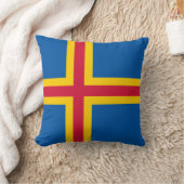 愛国的オーランド諸島国旗 クッション (ブランケット)