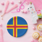 愛国的オーランド諸島国旗 ペーパープレート (パーティー)