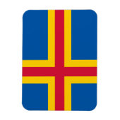 愛国的オーランド諸島国旗 マグネット (縦)