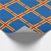 愛国的オーランド諸島国旗 ラッピングペーパー (角)