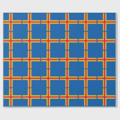 愛国的オーランド諸島国旗 ラッピングペーパー (フラット)