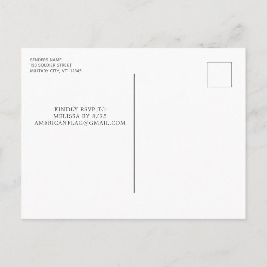 愛国的カスタムな写真アメリカ国旗の誕生日 インビテーションポストカード (裏面)