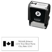 愛国的カナダ国旗のカスタム差出人住所 セルフインキングスタンプ (インサイチュ)