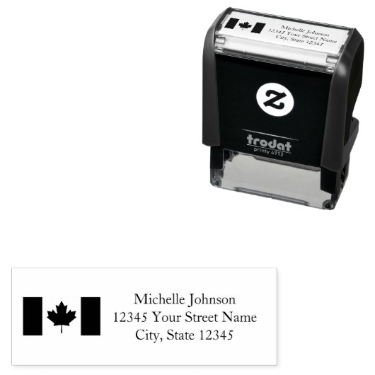 愛国的カナダ国旗のカスタム差出人住所 セルフインキングスタンプ (インサイチュ)