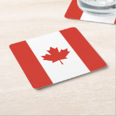 愛国的カナダ国旗 スクエアペーパーコースター (アングル)