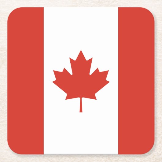 愛国的カナダ国旗 スクエアペーパーコースター (正面)
