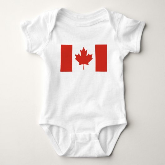 愛国的カナダ国旗 ベビーボディスーツ (正面)