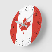 愛国的カナダ国旗 ラウンド壁時計 (傾斜)
