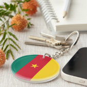 愛国的カメルーン国旗のキーチェーン キーホルダー (正面右)