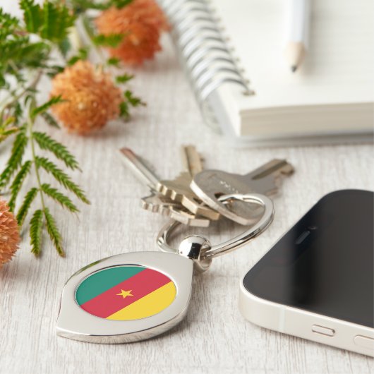 愛国的カメルーン国旗のキーチェーン キーホルダー (側面)