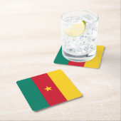 愛国的カメルーン国旗 スクエアペーパーコースター (インサイチュ)