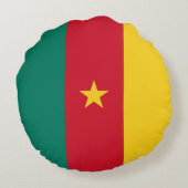 愛国的カメルーン国旗 ラウンドクッション (裏面)