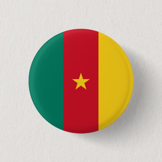 愛国的カメルーン国旗 缶バッジ (正面)