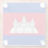 愛国的カンボジア国旗 ガラスコースター (裏面)