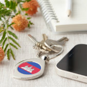 愛国的カンボジア国旗 キーホルダー (側面)