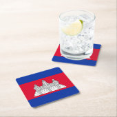 愛国的カンボジア国旗 スクエアペーパーコースター (インサイチュ)