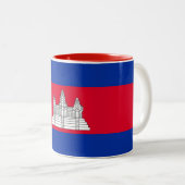 愛国的カンボジア国旗 ツートーンマグカップ (正面右)