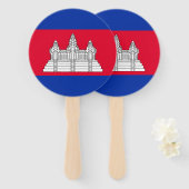 愛国的カンボジア国旗 ハンドファン (正面&裏面)