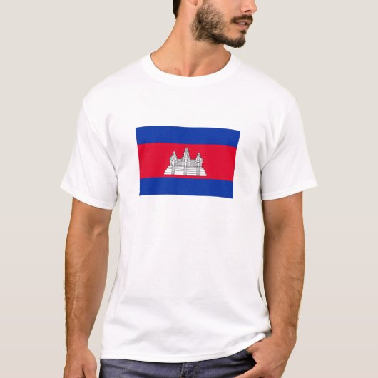 愛国的カンボジア国旗 Tシャツ (正面)