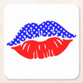 愛国的キス紙ドリンクコースター スクエアペーパーコースター (正面)