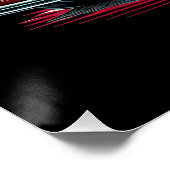 愛国的クラシックな古いピックアップトラック米国国旗4日 ポスター (コーナー)