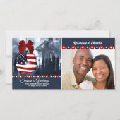 愛国的クリスマスフラグオーナメント軍隊 シーズンカード (正面)