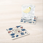 愛国的クリームカレッジシンボルコースターセット スクエアペーパーコースター (インサイチュ)