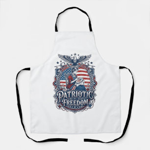 愛国的クロスステッチデザイナー・ベクターグラフィックTシャツ_1 エプロン