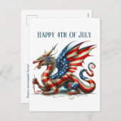 愛国的クールなドラゴンにメッセージを シーズンポストカード (正面/裏面)